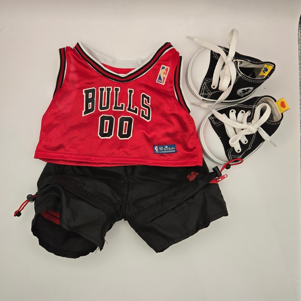 Build-A-Bear‎ OS Chicago Bulls NBA Jersey Shorts Shoes Set Y2K Retired Sports